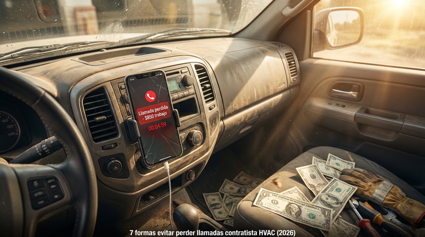7 formas evitar perder llamadas contratista HVAC (2026)
